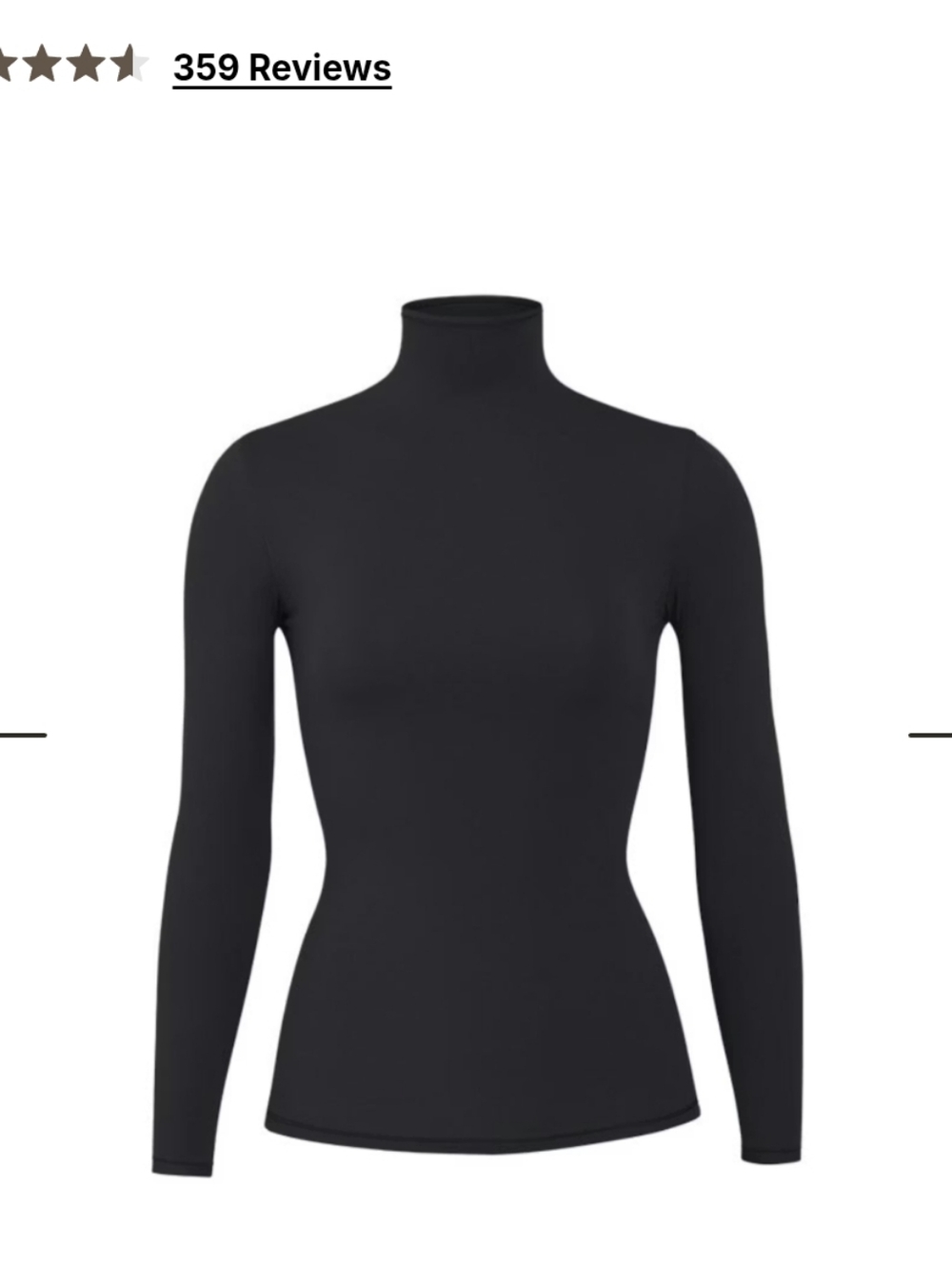 SKIMS Black Turtleneck Long Sleeve Top